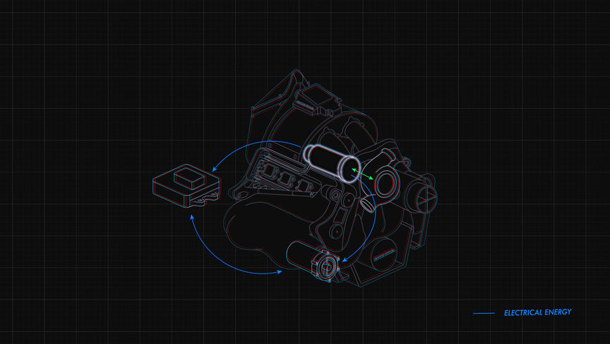 CAD 3D di una Motor Generator Unit