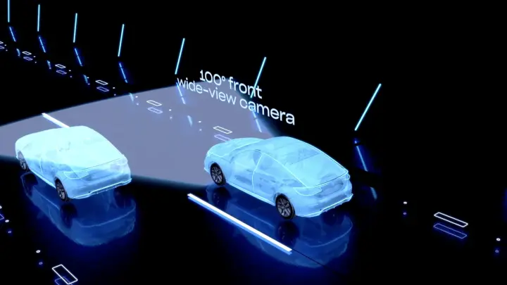 Visualizzazione 3D di Honda Civic che mostra le dotazioni di sicurezza.