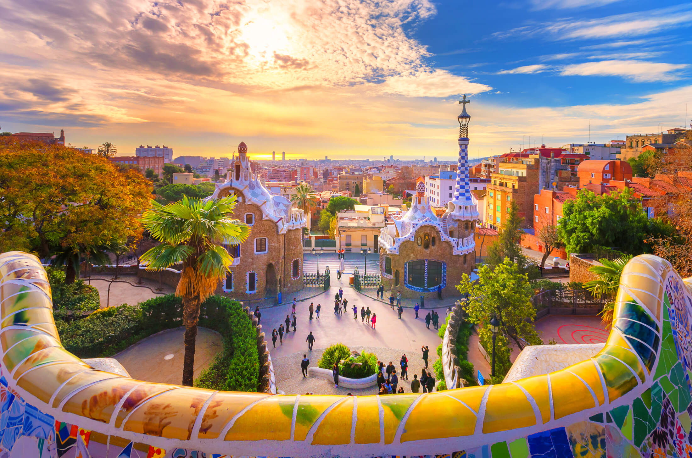 Park Guell di Gaudi a Barcellona, Spagna