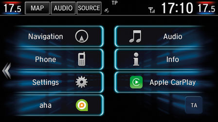 Primo piano delle icone del touchscreen dell'Honda CR-V Hybrid.