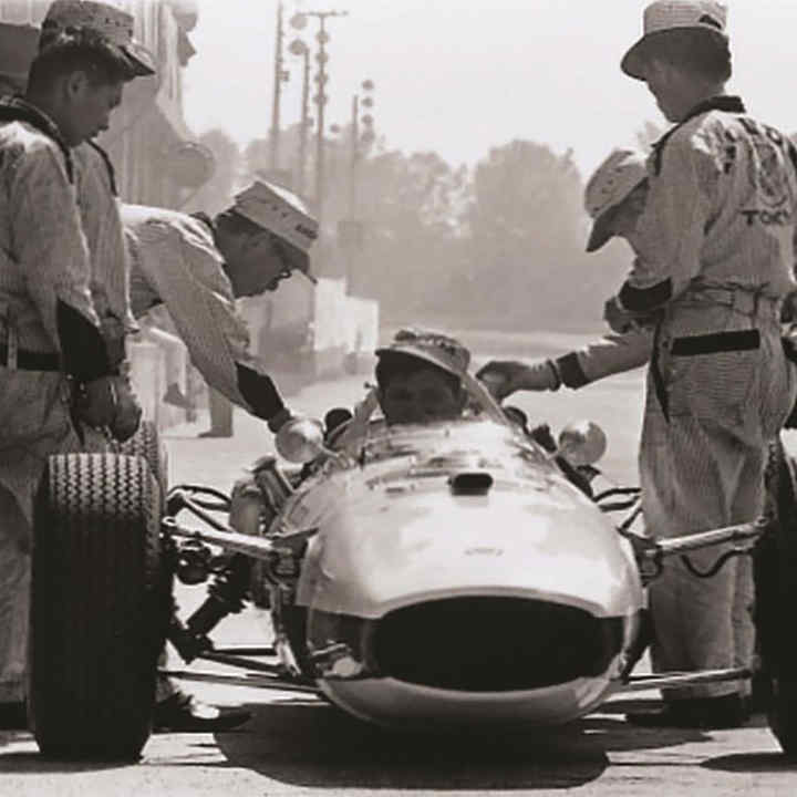 Soichiro Honda, in preparazione della la nostra primissima gara di Formula 1 nel 1964 al Gran Premio di Ungheria.