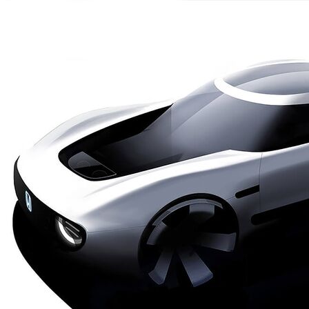 Vista anteriore di tre quarti di una concept car Honda.