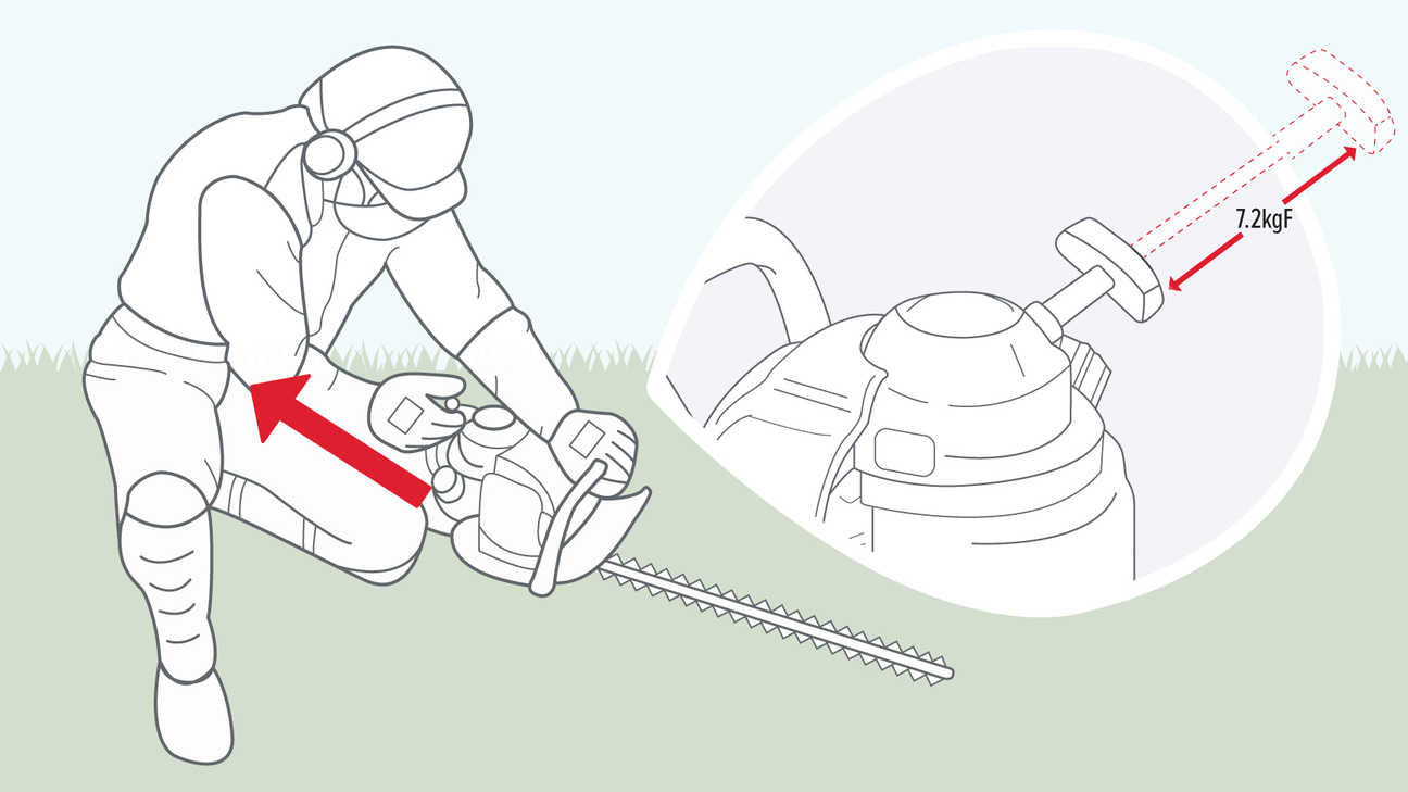 Tagliasiepi Honda, schema con dettaglio sulla corda di avviamento.