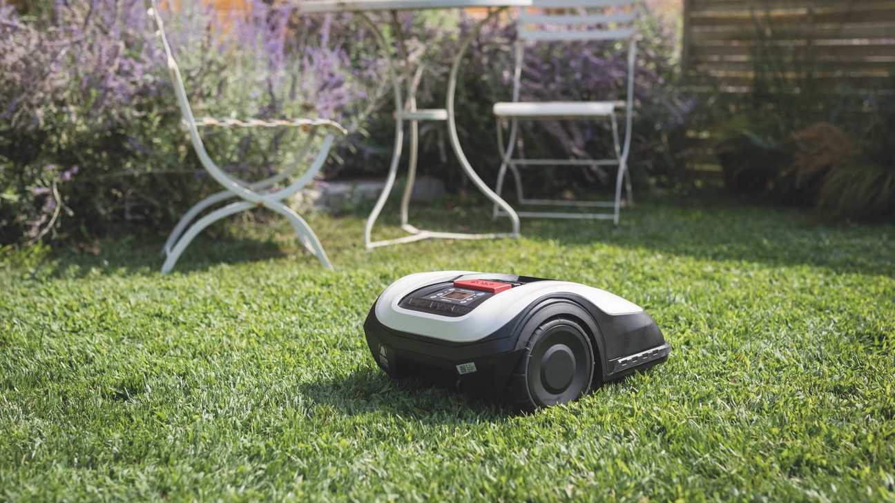 Vista posteriore di tre quarti di Honda Miimo posizionato in giardino con tavolo e sedie sullo sfondo.