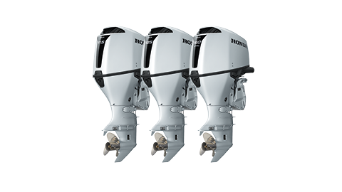 Motori BF115, BF135 e BF150 di fronte da tre quarti.