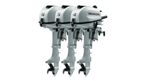 Motori BF4, BF5 e BF6 di fronte da tre quarti.