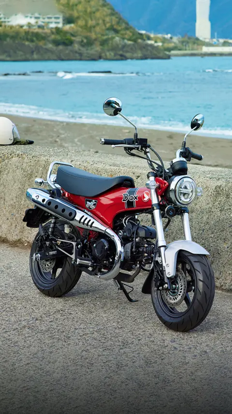 Honda Dax 125 con fondale costiero