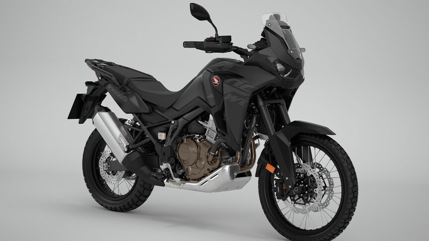 Vista di tre quarti anteriore destra di Honda CRF1100 Africa Twin in studio