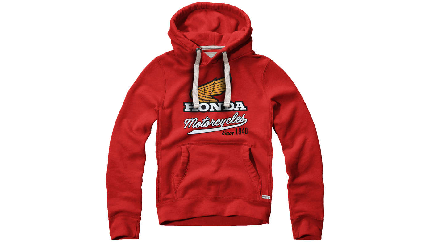 Felpa con cappuccio Honda vintage rossa. 