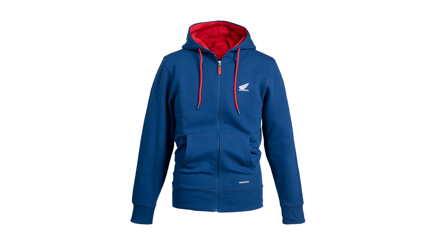 Felpa con cappuccio e zip blu 2025