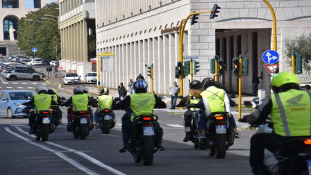 Honda live tour, riders riding on street.