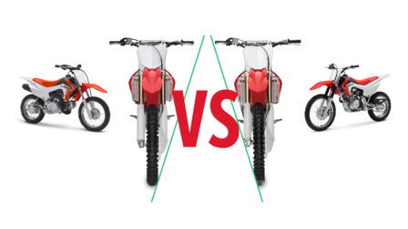 Composizione di 4 moto Honda off road.