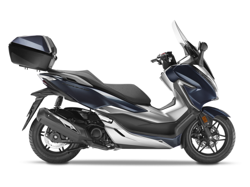 Vista tre quarti anteriore Honda Forza 300.