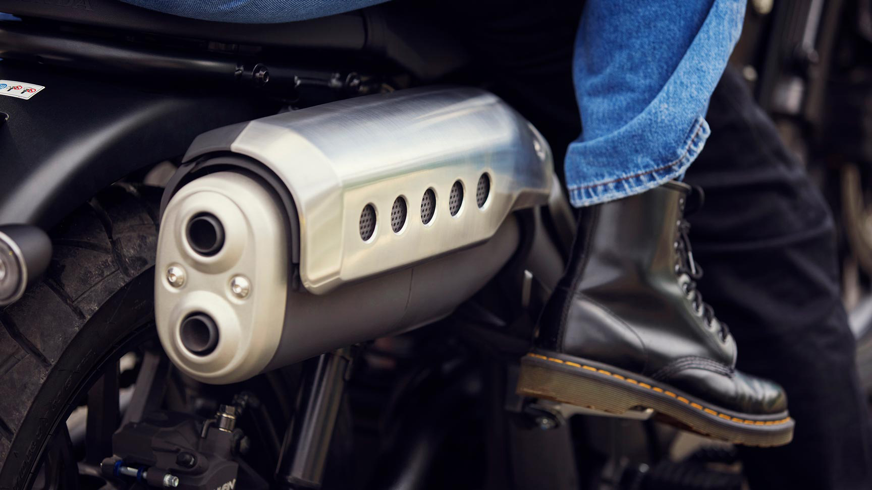 Primo piano della motocicletta Honda CL500.