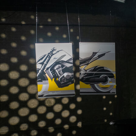 Sketch della Honda Hornet Concept appeso su un muro.