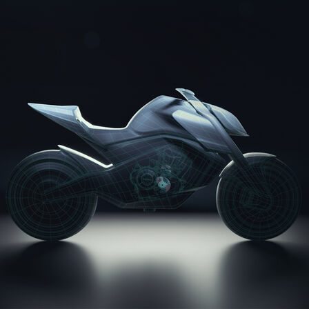 Vista laterale del design simulato della Honda Hornet.