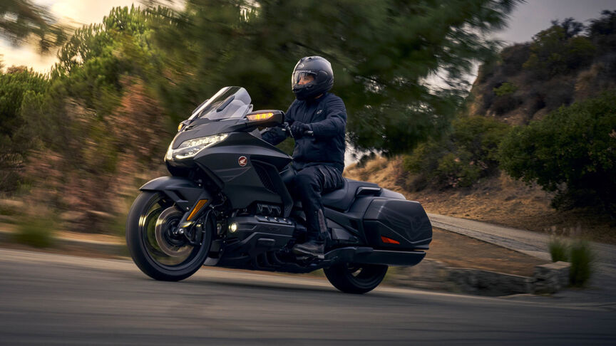 Vista laterale della Honda GL1800 Gold Wing