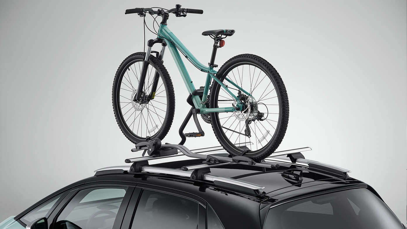Primo piano del portabici di Honda Jazz Hybrid
