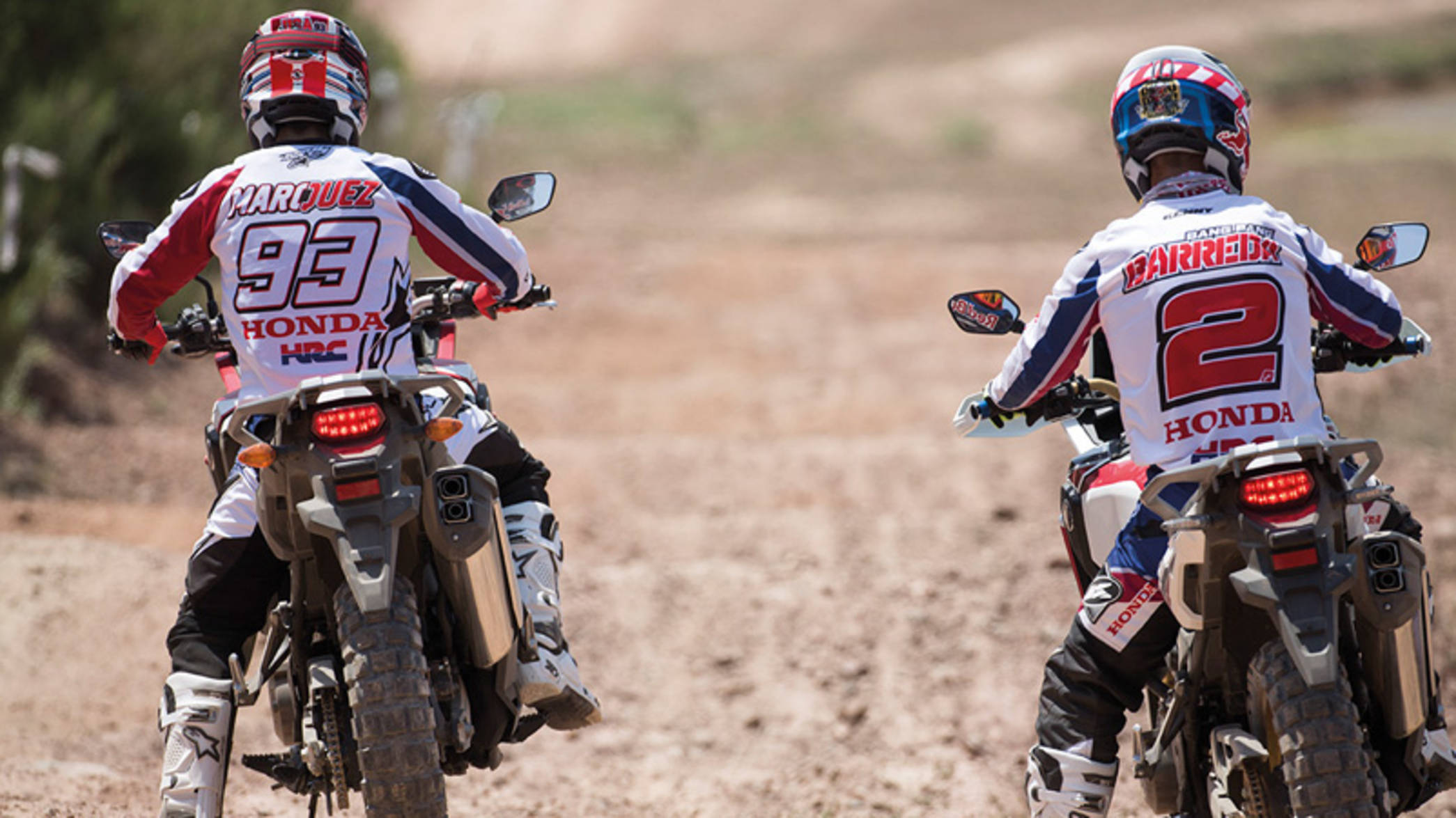 M. Marquez e J. Barreda in sella alla nuova CRF1000L Africa Twin